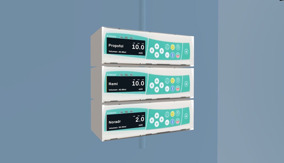 Virtuelle infusionspumper med propofol, remifentanil og noradrenalin